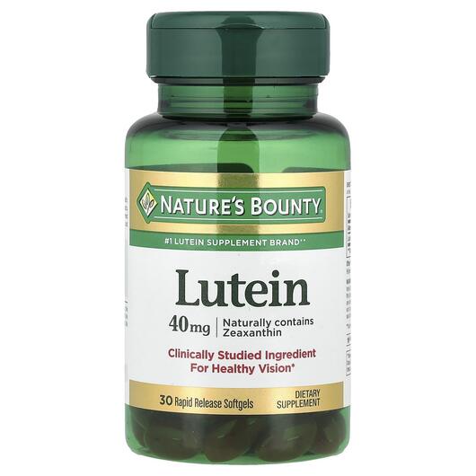 Основне фото товара Nature's Bounty, Lutein 40 mg, Лютеїн 40 мг, 30 капсул