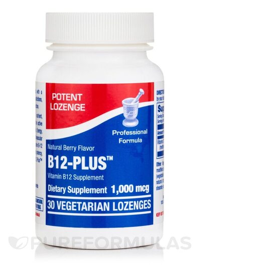 Основне фото товара B12-Plus Natural Berry, Вітамін B12 Кобаламін, 30 Vegetarian Loze