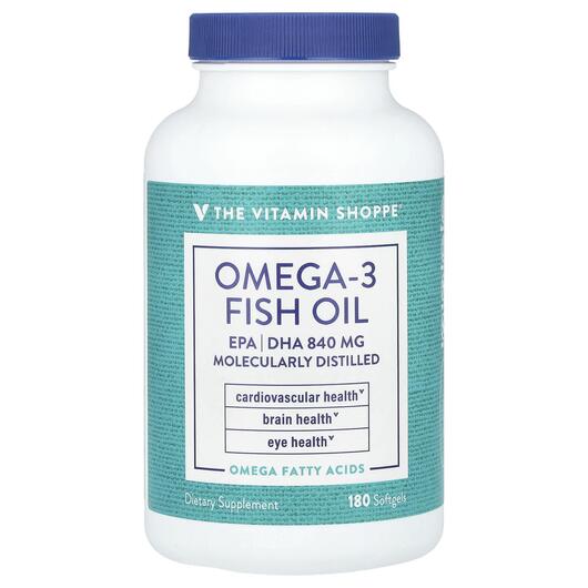 Основне фото товара Omega-3 Fish Oil EPA/DHA 840 mg, Омега 3, 180 капсул