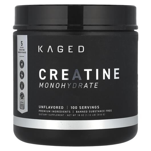 Основне фото товара Kaged, Creatine Monohydrate Unflavored, Креатин, 510 г