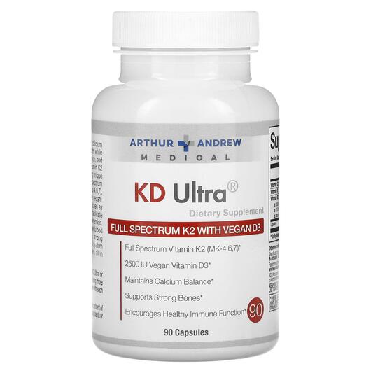 Основне фото товара KD Ultra Full Spectrum K2 with Vegan D3, Вітаміни D3 K2, 90 капсу