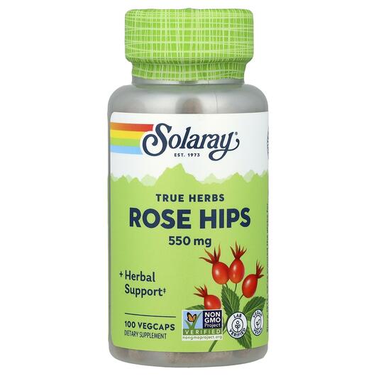 Основне фото товара Solaray, Rose Hips 550 mg, Шипшина 550 мг, 100 капсул