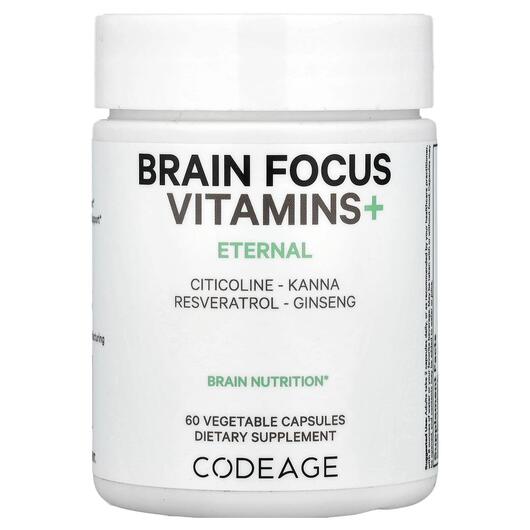Основне фото товара CodeAge, Brain Focus Vitamins+, Підтримка мозку, 60 капсул