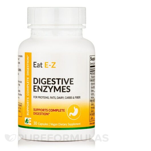 Основне фото товара Dynamic Enzymes, Eat E-Z Digestive Enzymes, Ферменти, 30 капсул