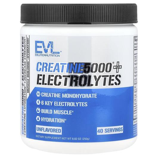 Основне фото товара Creatine5000 Plus Electrolytes Unflavored, Електроліти, 250 г