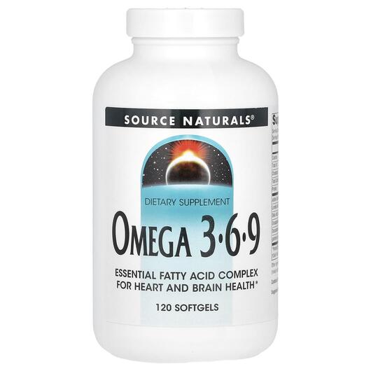 Основне фото товара Source Naturals, Omega 3 6 9 120, Omega 3-6-9, 120 капсул