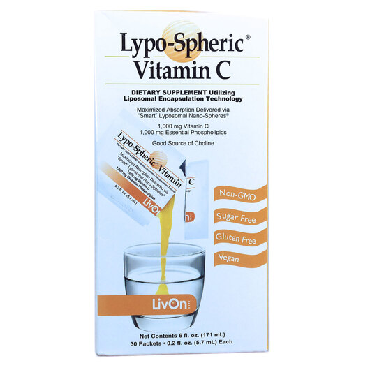 Основне фото товара LivOn Labs, Lypo–Spheric Vitamin C, Вітамін C 1000 мг, 30 п