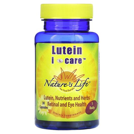 Основне фото товара Natures Life, Lutein I Care, Лютеїн, 30 капсул