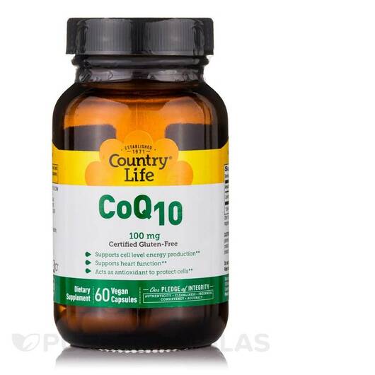 Основне фото товара Country Life, CoQ10 100 mg, Коензим CoQ10, 60 капсул