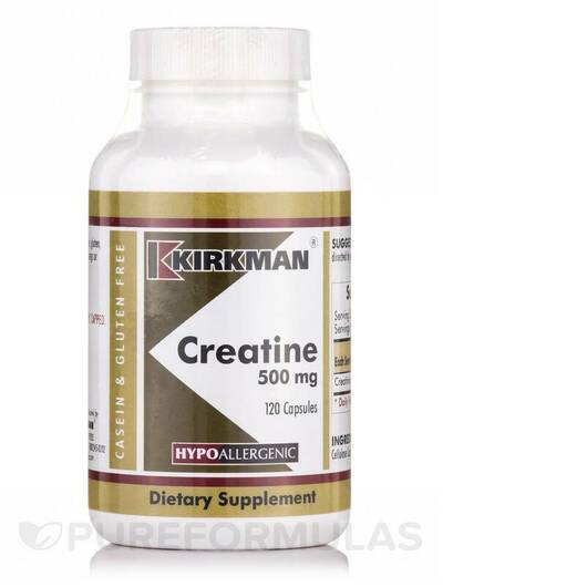 Основне фото товара Kirkman, Creatine 500 mg Hypoallergenic, Креатин, 120 капсул