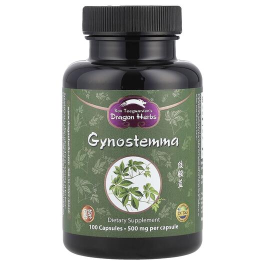 Основне фото товара Dragon Herbs, Gynostemma 500 mg, Трави, 100 капсул