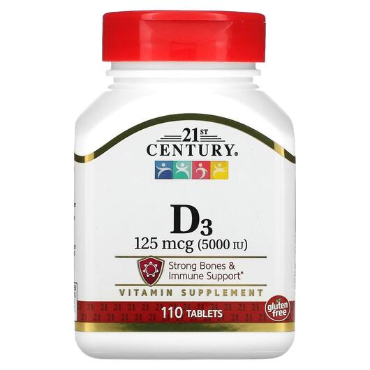 Основне фото товара Vitamin D3 125 mcg, Вітамін D3 5000 МО, 110 таблеток