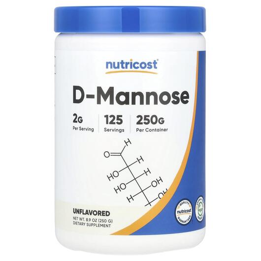 Основне фото товара Nutricost, D-Mannose Unflavored, Д-манноза, 250 г