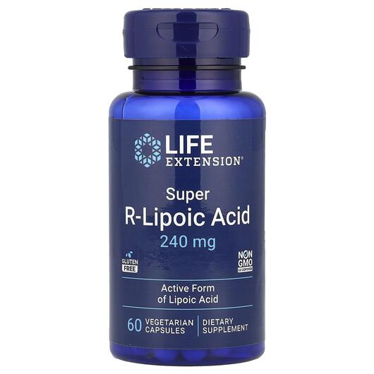 Основне фото товара Life Extension, Super R-Lipoic Acid, R-Ліпоєва кислота, 60 капсул
