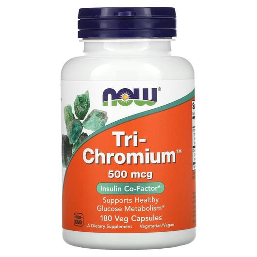 Основное фото товара NOW, Хром 500 мкг, Tri Chromium 500 mcg, 180 капсул
