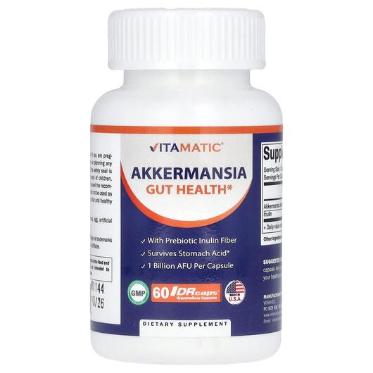 Основне фото товара Vitamatic, Akkermansia Gut Health, Аккермансія, 60 капсул