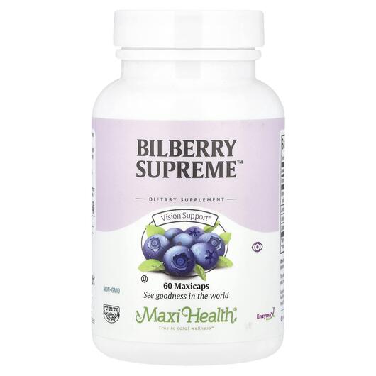 Основне фото товара Maxi Health, Bilberry Supreme, Чорниця, 60 капсул