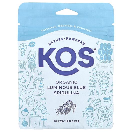 Основне фото товара KOS, Luminous Blue Spirulina Powder, Блакитна спіруліна, 40 г