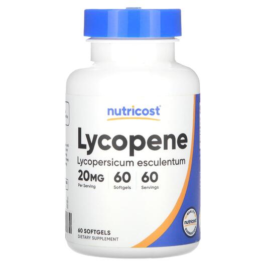 Основне фото товара Nutricost, Lycopene 20 mg, Лікопен, 60 капсул
