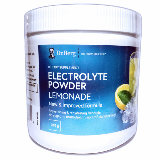 Основне фото товара Dr. Berg, Electrolyte Powder Lemonade, Електроліти, 300 г