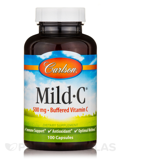 Основне фото товара Carlson, Mild-C 500 mg, Вітамін C Аскорбат Кальцію, 100 капсул