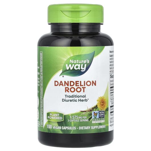 Основне фото товара Dandelion Root 525 mg, Корінь кульбаби 525 мг, 100 капсул