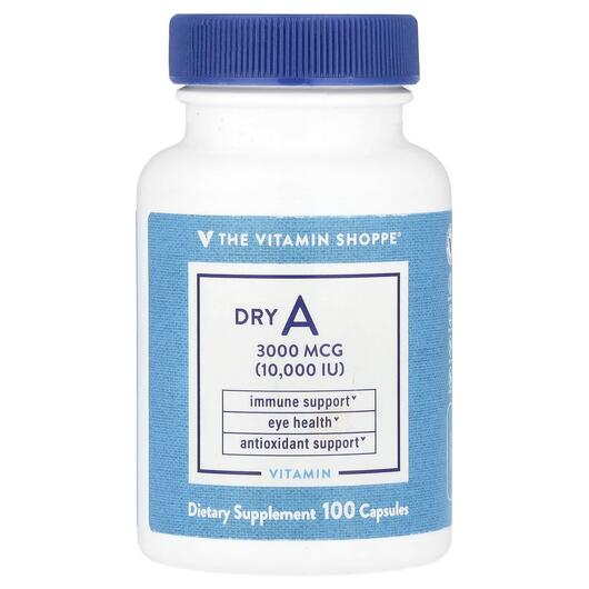 Основне фото товара Dry A 3000 mcg 10000 IU, Вітамін А Ретінол, 100 капсул
