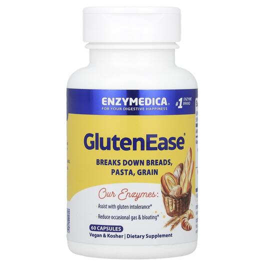 Основне фото товара Enzymedica, GlutenEase, Ферменти для Глютену, 60 капсул