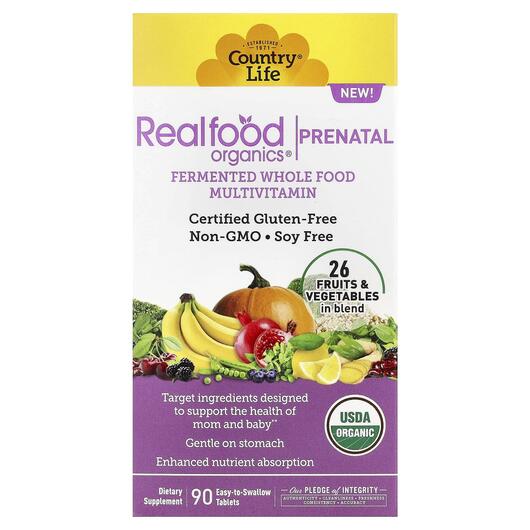 Основне фото товара Realfood Organics Prenatal, Вітаміни для вагітних, 90 таблеток
