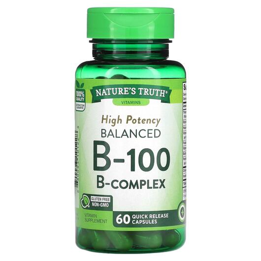 Основне фото товара Balanced B-100 High Potency, B-комплекс, 60 капсул