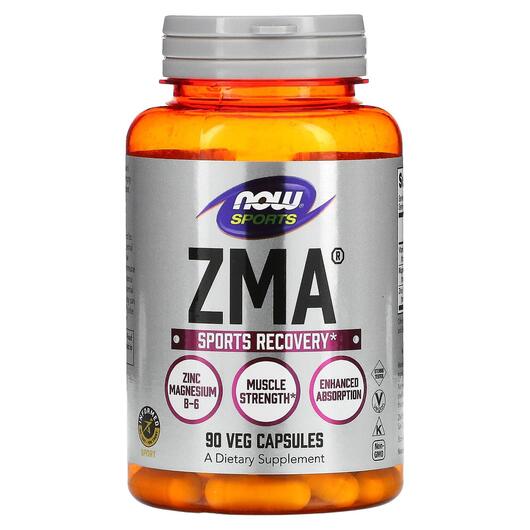 Основне фото товара NOW, Sports ZMA Sports Recovery, ЗМА Цинк Магній B6, 90 капсул