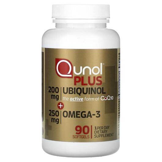 Основне фото товара Plus Ubiquinol + Omega-3 200 mg + 250 mg, Убіхінол, 90 капсул