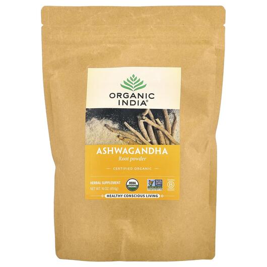 Основне фото товара Organic India, Ashwagandha Root Powder, Ашваганда, 454 г