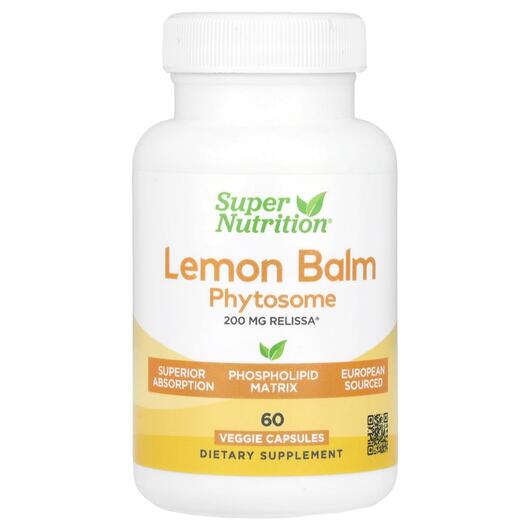 Основне фото товара Super Nutrition, Lemon Balm Phytosome 200 mg, Меліса, 60 капсул