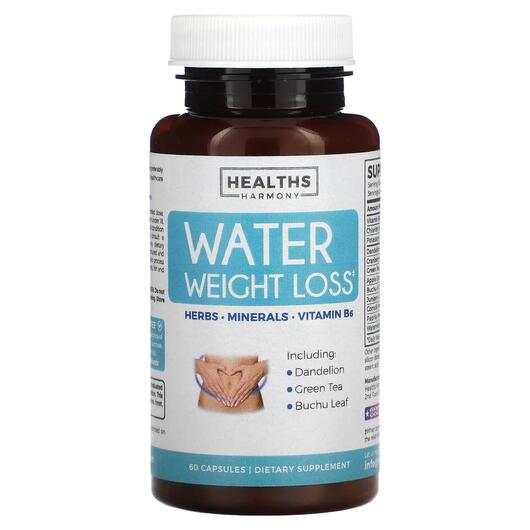 Основное фото товара Healths Harmony, Жиросжигатели, Water Weight Loss, 60 капсул