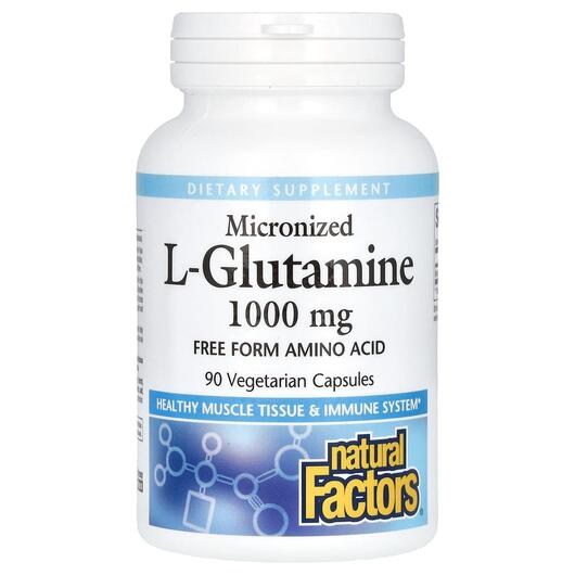 Основне фото товара Micronized L-Glutamine 1000 mg, L-Глутамін, 90 капсул