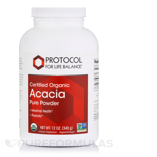Основне фото товара Certified Organic Acacia Pure Powder, Клітковина акації, 340 г