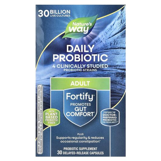 Основне фото товара Fortify Daily Probiotic + Prebiotics Everyday, Пробіотики, 30 кап