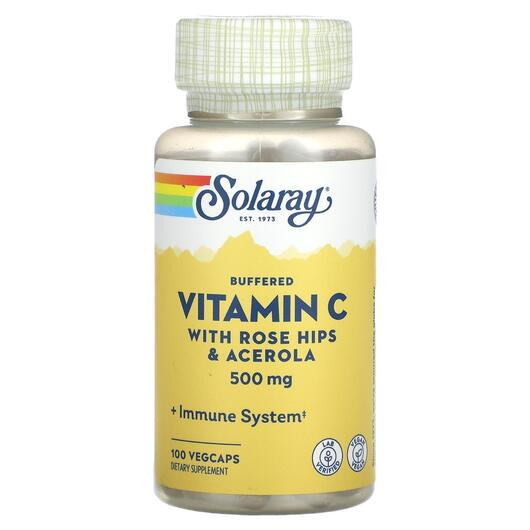Основне фото товара Solaray, Buffered Vitamin C 500 mg, Вітамін C, 100 капсул