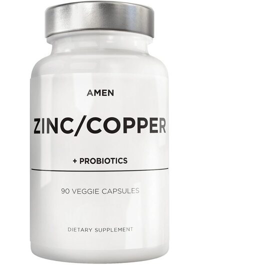 Основне фото товара CodeAge, Amen Zinc/Copper with Probiotics, Пробіотики, 90 капсул