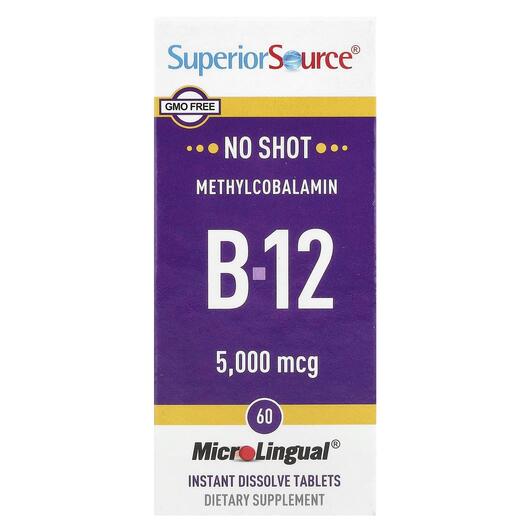 Основне фото товара Methylcobalamin B-12 5000 mcg, Метилкобаламін B12, 60 таблеток