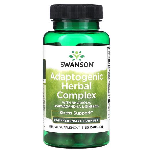 Основне фото товара Adaptogenic Herbal Complex with Rhodiola Ashwagandha, Трави, 60 к