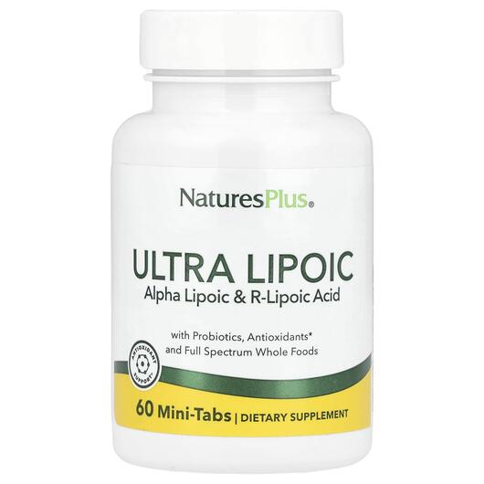 Основне фото товара Natures Plus, Ultra Lipoic, Альфа-ліпоєва, 60 міні-таблеток
