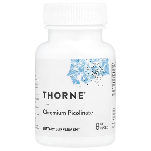 Основне фото товара Thorne, Chromium Picolinate, Пиколинат хрому, 60 капсул