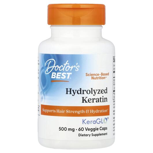 Основне фото товара Doctor's Best, Hydrolyzed Keratin, Кератин, 60 капсул