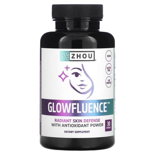 Основне фото товара Zhou Nutrition, Glowfluence, Шкіра нігті волосся, 30 капсул