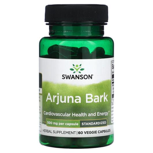 Основне фото товара Swanson, Arjuna Bark Standardized 500 mg, Арджуна, 60 капсул