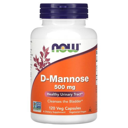 Основне фото товара NOW, D-Mannose 500 mg, D-Манноза 500 мг, 120 капсул