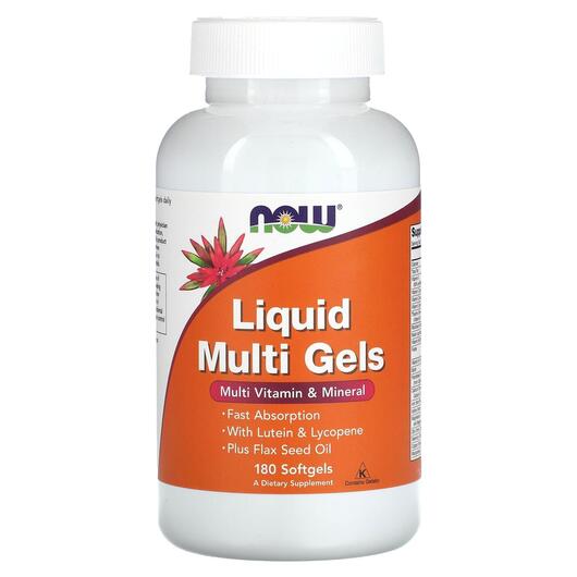 Основне фото товара NOW, Liquid Multi Gels, Вітаміни, 180 капсул