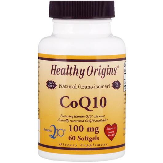 Основне фото товара Healthy Origins, CoQ10 100 mg, Убіхінон 100 мг, 60 капсул